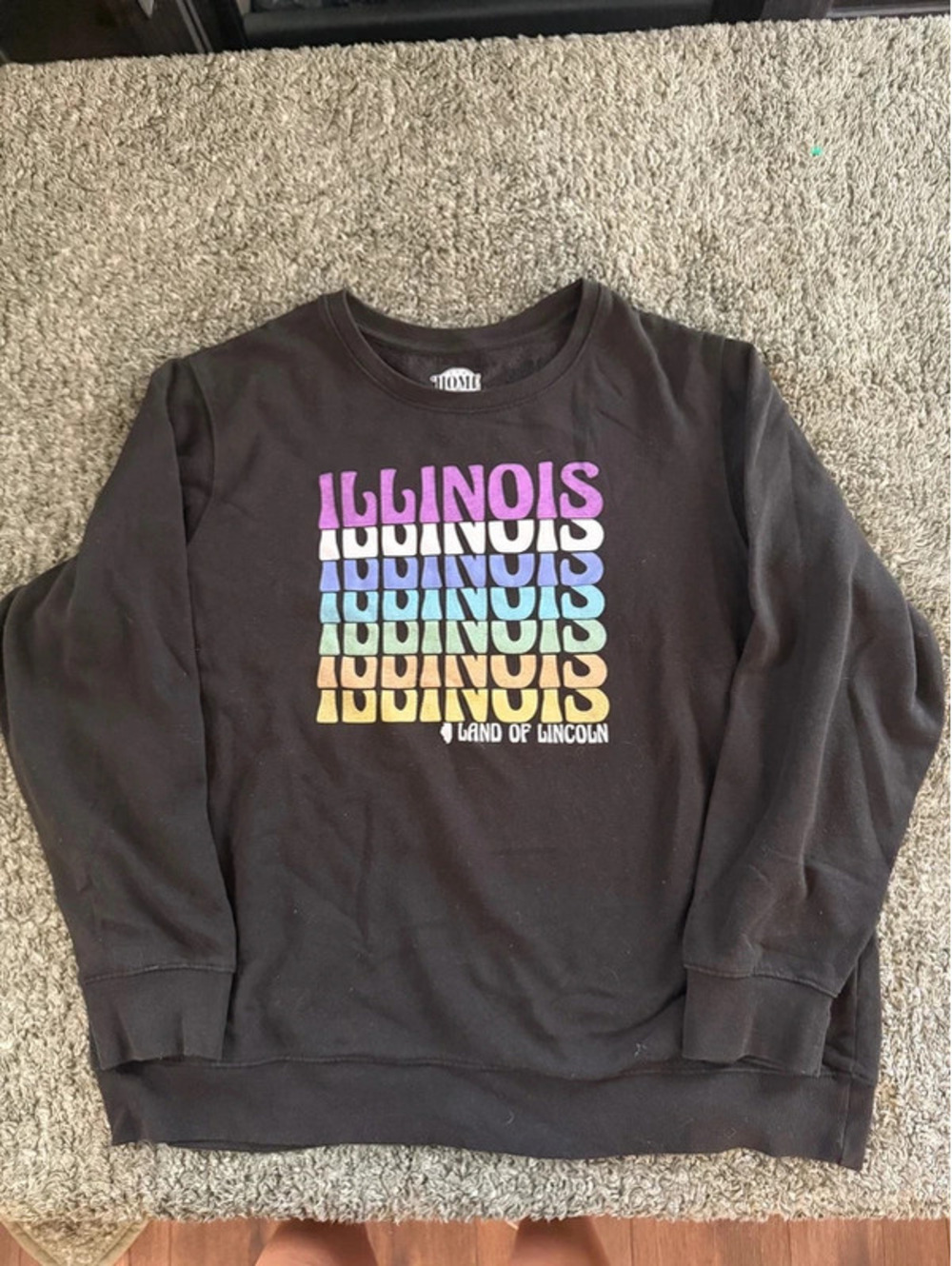 Home Free Illinois Land of Lincoln Black Sweatshirt 3X